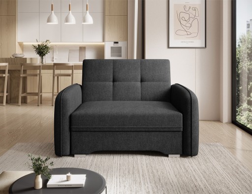 Canapea extensibila 1 loc, ELTAP, Laine, 102x109x84 cm, lemn/poliester, negru