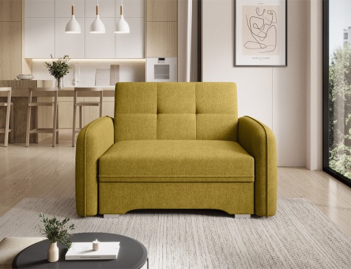 Canapea extensibila 1 loc, ELTAP, Laine, 102x109x84 cm, lemn/poliester, galben