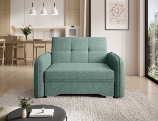 Canapea extensibila 1 loc, ELTAP, Laine, 102x109x84 cm, lemn/poliester, verde
