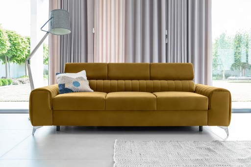 Canapea extensibila 3 locuri, ELTAP, SO-LAU-45NU, Laurence, 261x97x105 cm, lemn/poliester, mustar