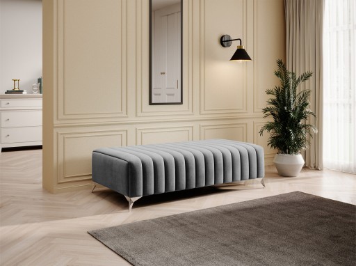 Bancheta, ELTAP, PU-LAU-04NU, Laurence, 132x64x36 cm, poliester, gri