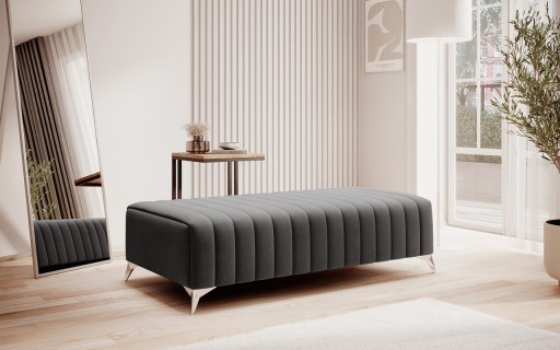 Bancheta, ELTAP, PU-LAU-05NU, Laurence, 132x64x36 cm, poliester, gri inchis