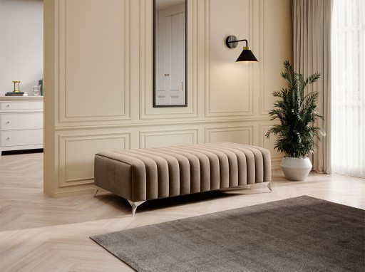 Bancheta, ELTAP, PU-LAU-20NU, Laurence, 132x64x36 cm, poliester, bej