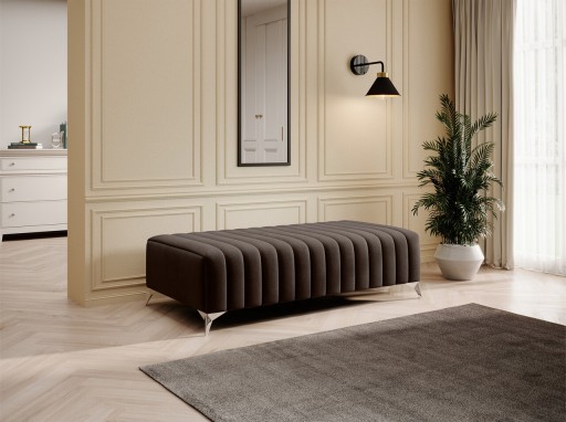 Bancheta, ELTAP, PU-LAU-22NU, Laurence, 132x64x36 cm, poliester, maro