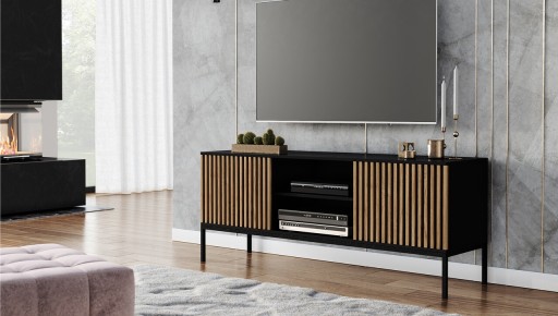 Comoda TV ELTAP, Meorati, 150x40x60 cm, PAL/ABS, negru/maro