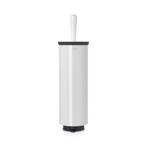 Perie de toaleta cu suport, Brabantia, Profile White, 12.5x11.5x43 cm, otel, alb