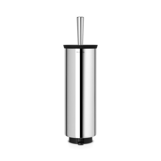 Perie de toaleta cu suport, Brabantia, Profile Matt Steel, 12.5x11.5x43 cm, otel, argintiu