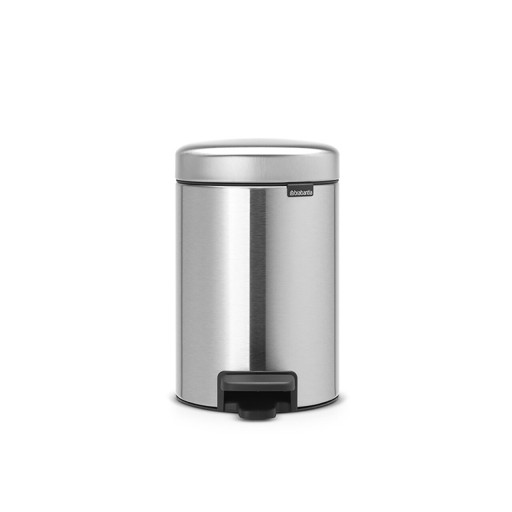 Cos de gunoi cu pedala, Brabantia, NewIcon Matt , 3 L, 23.5x16.8x26.4 cm, otel, argintiu