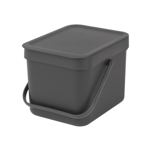 Cos de gunoi, Brabantia, Sort&amp;Go, 6 L, 24.5x20x18.1 cm, polipropilena, gri