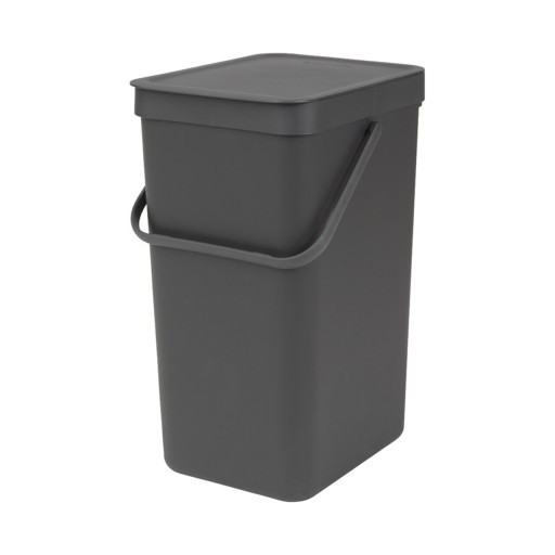 Cos de gunoi, Brabantia, Sort&amp;Go, 16 L, 27.9x22x40.1 cm, polipropilena, gri