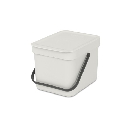 Cos de gunoi, Brabantia, Sort&amp;Go, 6 L, 24.5x20x18.1 cm, polipropilena, gri deschis