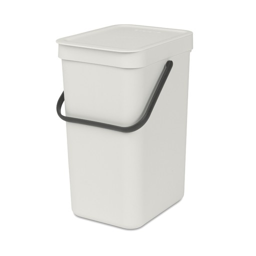 Cos de gunoi, Brabantia, Sort&amp;Go, 12 L, 24.9x20x35.1 cm, polipropilena, gri deschis