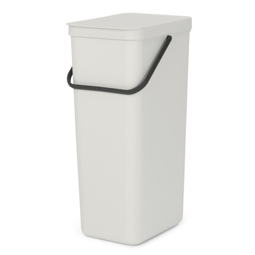 Cos de gunoi, Brabantia, Sort&amp;Go, 40 L, 34.5x26.8x62 cm, polipropilena, gri deschis