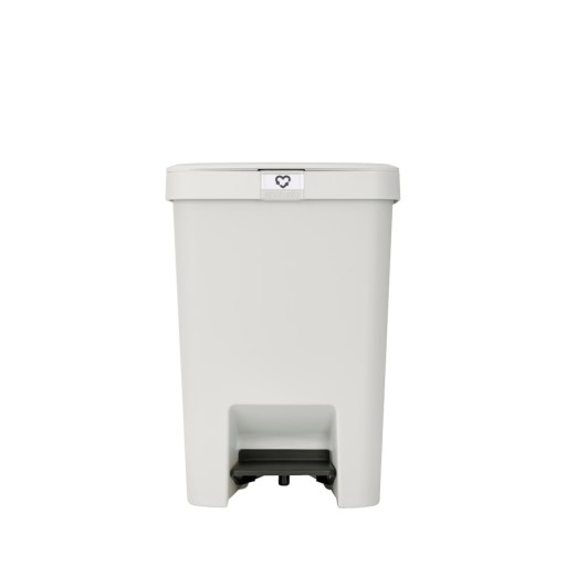 Cos de gunoi cu pedala, Brabantia, StepUp, 25 L, 35.2x28x40.9 cm, polipropilena, gri deschis