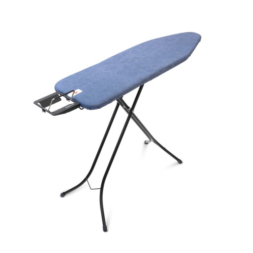 Masa de calcat, Brabantia B, Denim Blue, 124x38 cm, 7 pozitii de reglare, otel/bumbac
