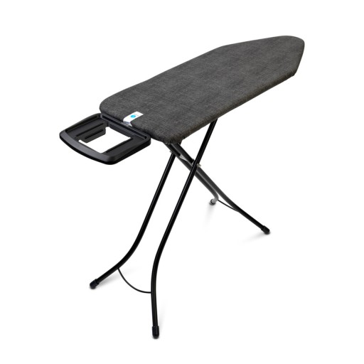 Masa de calcat, Brabantia C, Denim Black, 124x45 cm, 7 pozitii de reglare, otel/bumbac, negru denim