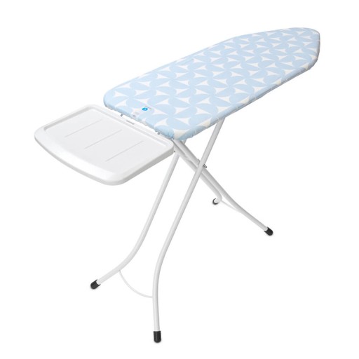 Masa de calcat, Brabantia C, Fresh Breeze, 124x45 cm, 7 pozitii de reglare, cu suport statie de calcat, otel/bumbac