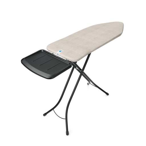 Masa de calcat, Brabantia C, Denim Grey, 124x45 cm, 7 pozitii de reglare, cu suport statie de calcat, otel/bumbac, gri denim