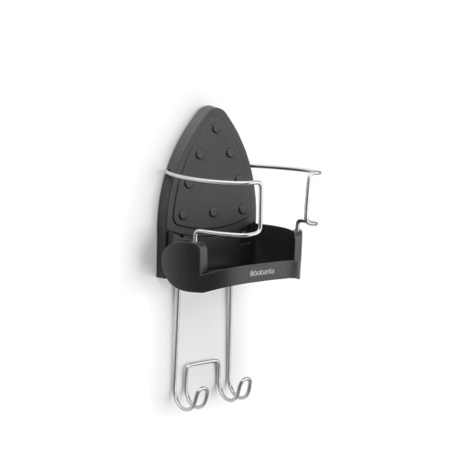 Suport pentru fierul de calcat, fixare pe perete, Brabantia, Cool Grey, 16x19.5x38.1 cm, polipropilena/otel, gri