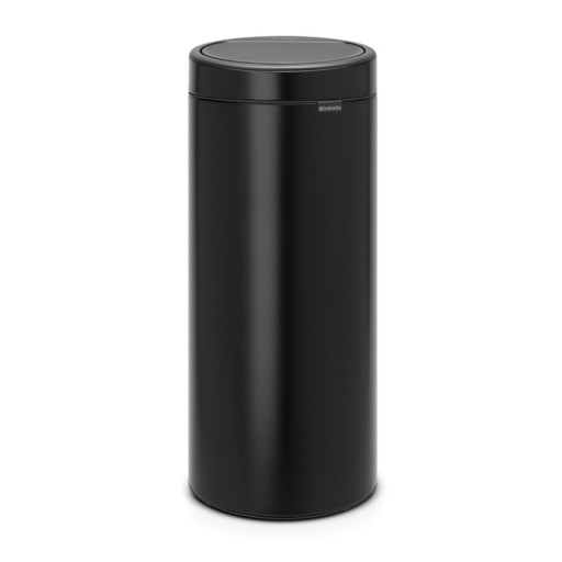 Cos de gunoi cu soft touch, Brabantia, Touch New, 30 L, 32x29.5x72 cm, otel, negru mat