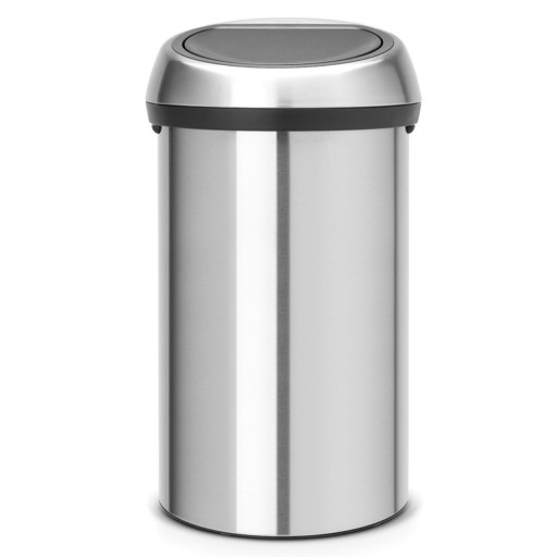 Cos de gunoi cu soft touch, Brabantia, Matt Steel Fingerprint Proof, 60 L, 40x40x71 cm, otel, argintiu