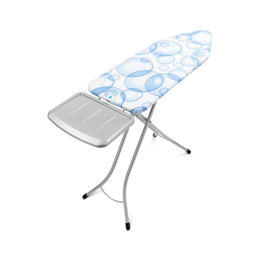 Masa de calcat, Brabantia C, Bubbles, 124x45 cm, 7 pozitii de reglare, cu suport statie de calcat, polipropilena/otel/bumbac