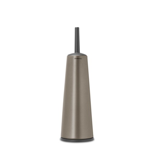 Perie de toaleta cu suport, Brabantia, ReNew Platinum, 12x12x42 cm, otel, gri inchis