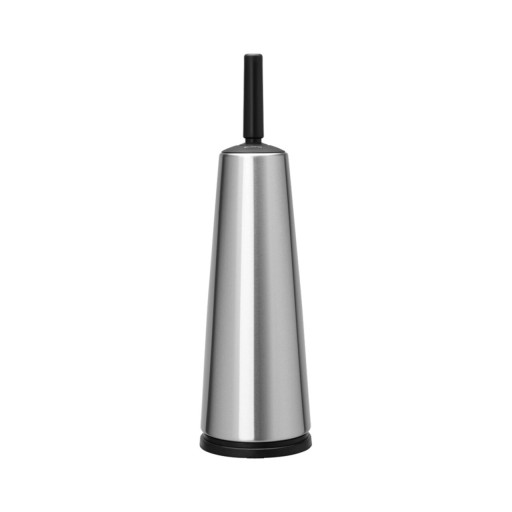 Perie de toaleta cu suport, Brabantia, ReNew Matt, 12x12x42 cm, otel, argintiu