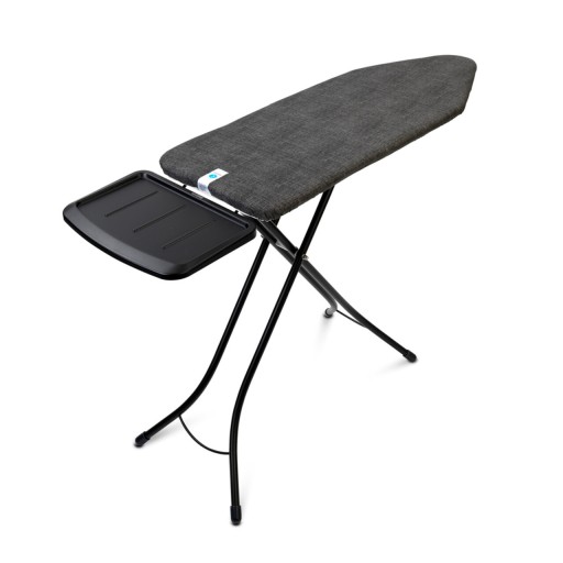 Masa de calcat, Brabantia C, Denim Black, 124x45 cm, 7 pozitii de reglare, cu suport statie de calcat, otel/bumbac, negru denim