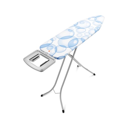 Masa de calcat, Brabantia B, PerfectFlow Bubbles, 124x38 cm, 7 pozitii de reglare, polipropilena/otel/bumbac