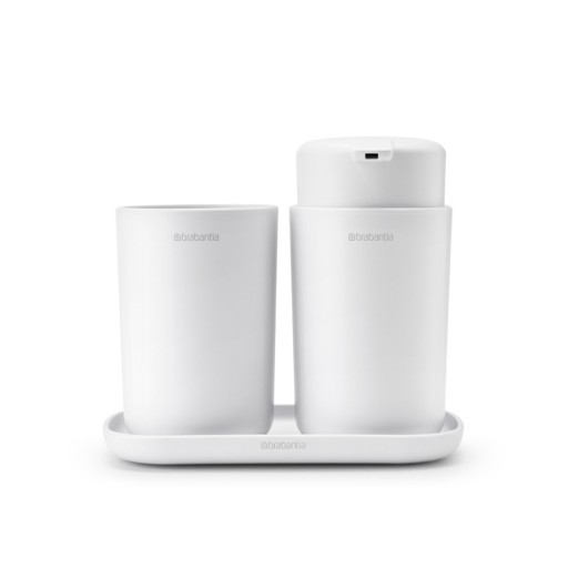 Set accesorii pentru baie 3 piese, Brabantia, White, polipropilena, alb
