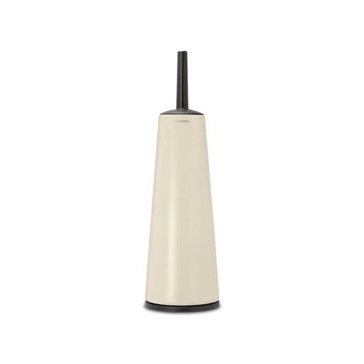 Perie de toaleta cu suport, Brabantia, ReNew, 12x12x42 cm, otel, bej