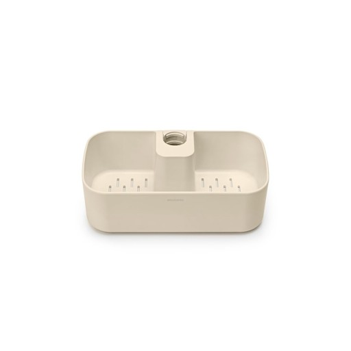 Suport baie cu montaj pe bara de dus, Brabantia, Caddy Soft Beige, 24.4x13.3x7.5 cm, polipropilena, bej