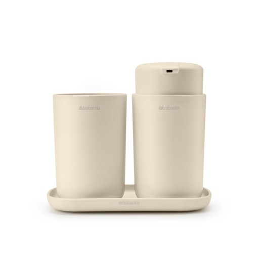 Set accesorii pentru baie 3 piese, Brabantia, Soft Beige, polipropilena, bej