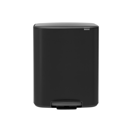 Cos de gunoi cu pedala, Brabantia, Bo Pedal, 2x30 L, 36.3x54.1x65.2 cm, otel, negru mat