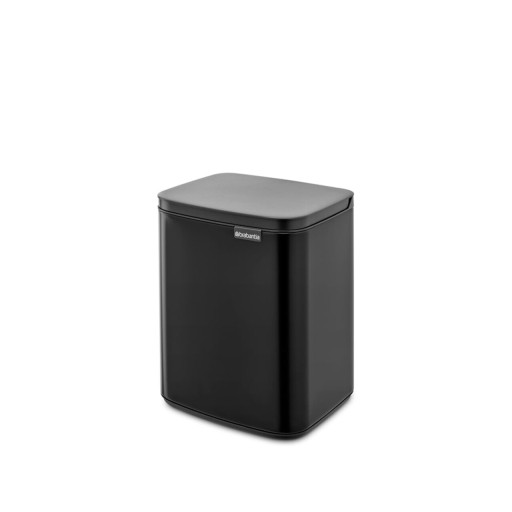 Cos de rufe, Brabantia, Bo Small, 7 L, 20.7x24.2x31.7 cm, otel, negru mat