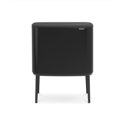 Cos de gunoi cu soft touch, Brabantia, Bo Touch Matt, 36 L, 31.2x54x68 cm, otel, negru mat