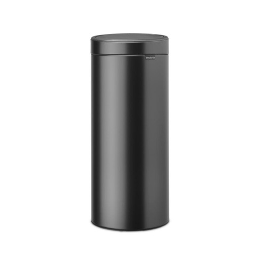 Cos de gunoi cu soft touch, Brabantia, Touch New, 30 L, 32x29.5x72 cm, otel, gri inchis