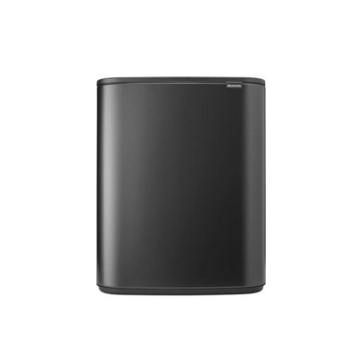 Cos de gunoi cu soft touch, Brabantia, Bo Touch, 60 L, 31.2x54.5x65.6 cm, otel, gri inchis