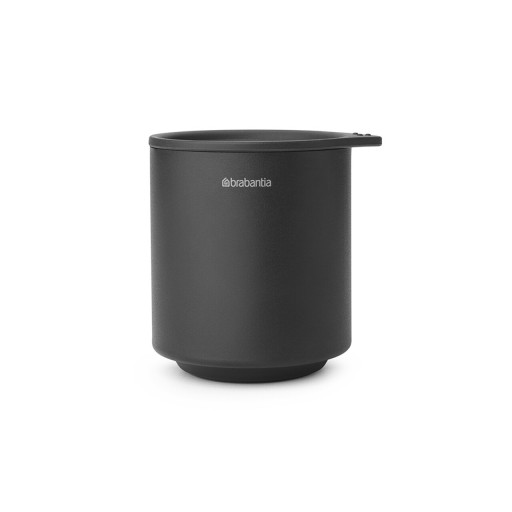 Recipient depozitare baie, Brabantia, MindSet, 8x9.5x9.5 cm, otel, gri