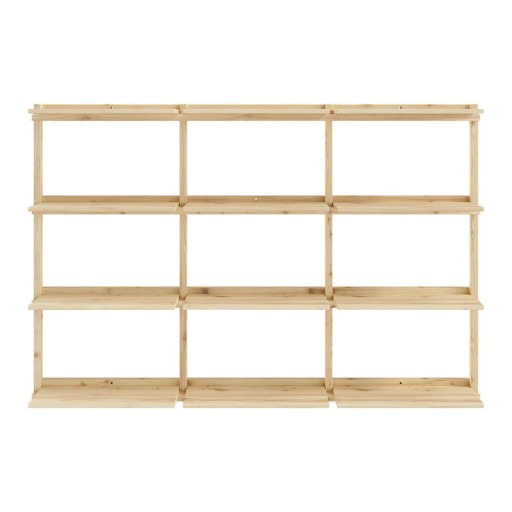 Bibliotecă de perete în culoare naturală din lemn de pin 192x127 cm Groove – Karup Design