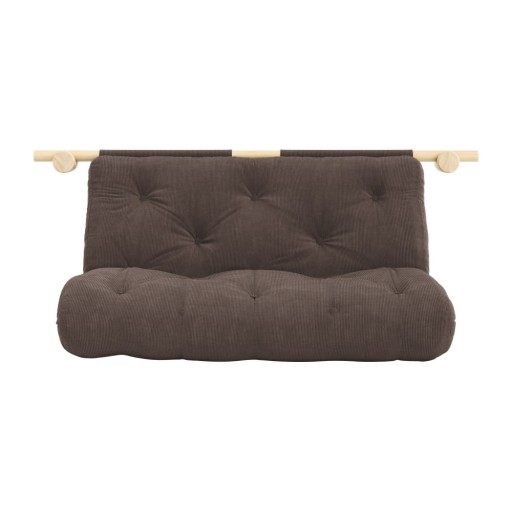 Canapea maro închis extensibilă cu tapițerie din catifea reiată 135 cm Hooked – Karup Design