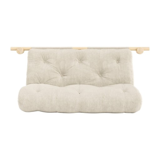 Canapea crem extensibilă cu tapițerie din catifea reiată 135 cm Hooked – Karup Design