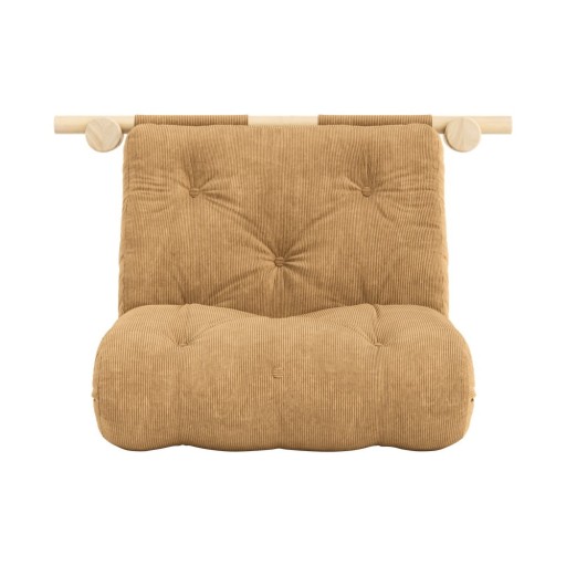 Fotoliu maro deschis cu tapițerie din catifea reiată Hooked – Karup Design