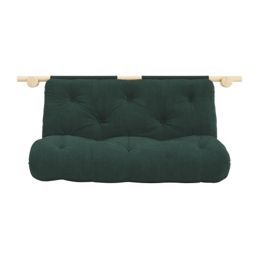 Canapea verde-închis extensibilă cu tapițerie din catifea reiată 135 cm Hooked – Karup Design
