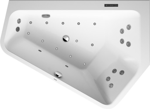 Cada asimetrica cu hidromasaj Duravit Paiova 5 177x130 cm cu Combi-System L  orientare dreapta  alb