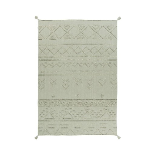 Covor verde deschis lavabil/țesut manual din bumbac 200x300 cm Tribu Olive – Lorena Canals