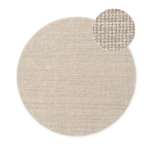 Covor crem rotund din iută ø 160 cm Bouclé Jaipur – Hanse Home