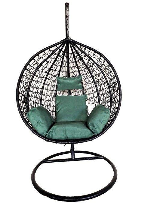 Leagan/balansoar gradina Linea, Heinner, 115x68x108/195 cm, negru/verde