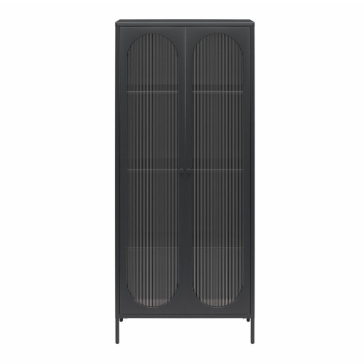 Vitrină neagră din metal 80x186x40 cm Luna – Støraa